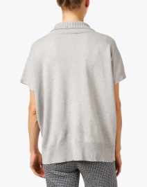 Back image thumbnail - Repeat Cashmere - Grey Knit Quarter Zip Sweater