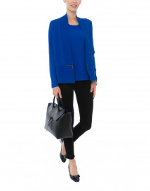 Electric Blue Cardigan with Zip Detail