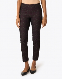 Front image thumbnail - Avenue Montaigne - Pars Burgundy Paisley Stretch Pull On Pant