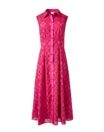 Product image thumbnail - Shoshanna - Deco Raspberry Red Eyelet Dress