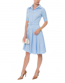 Audrey No. 2 Soft Blue Stretch Cotton Poplin Dress