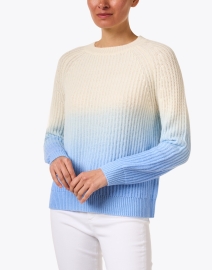 Front image thumbnail - Chinti and Parker - Cream and Blue Wool Cashmere Sweater
