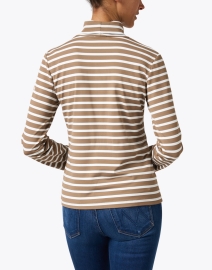 Back image thumbnail - Saint James - Oural Brown and Ivory Striped Jersey Top