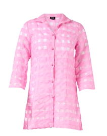 Product image thumbnail - Connie Roberson - Rita Pink Sheer Plaid Shirt