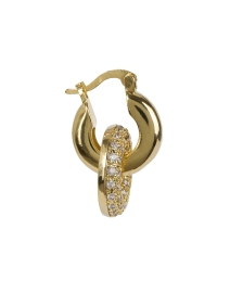 Back image thumbnail - FALLON - Gold Pave Hoop Earrings