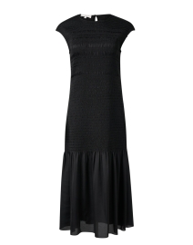 Black Smocked Waist Dress