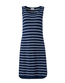Navy and White Striped Knit Dress