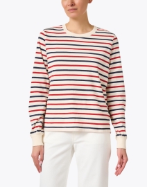 Front image thumbnail - Xirena - Easton Navy and Red Striped Top