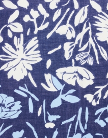 Fabric image thumbnail - Kinross - Navy Multi Print Silk Cashmere Scarf