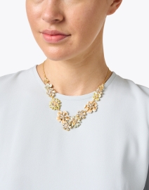 Look image thumbnail - Ben-Amun - Gold Flowers and Crystals Necklace