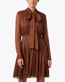 Front image thumbnail - Lafayette 148 New York - Copper Brown Silk Dress