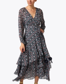 Front image thumbnail - Figue - Frederica Navy Multi Print Silk Dress 