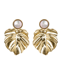 Gold Palm Pearl Earrings
