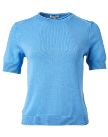 Product image thumbnail - Lafayette 148 New York - Blue Cotton Silk Sweater