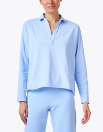 Front image thumbnail - Frank & Eileen - Patrick Blue Popover Henley Top