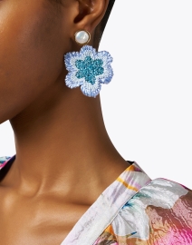 Look image thumbnail - Mignonne Gavigan - Aamir Blue Floral Drop Earrings