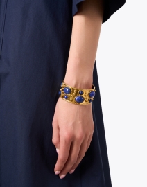 Look image thumbnail - Sylvia Toledano - Byzantine Lapis Stone Cuff Bracelet