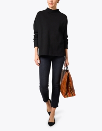 Look image thumbnail - Frank & Eileen - Black Cotton Funnel Neck Sweater