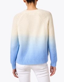 Back image thumbnail - Chinti and Parker - Cream and Blue Wool Cashmere Sweater