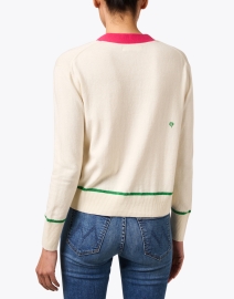 Back image thumbnail - Chinti and Parker - Cream Contrast Trim Cardigan
