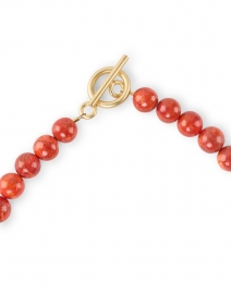 Back image thumbnail - Deborah Grivas - Coral and Gold Nugget Beaded Necklace