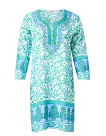 Blue and Green Print Cotton Dress