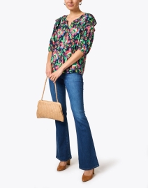 Look image thumbnail - Xirena - Kirana Navy Multi Print Cotton Top