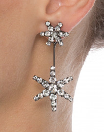 Alula Crystal Gunmetal Star Drop Earrings