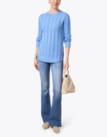 Look image thumbnail - Sail to Sable - Blue Cotton Cable Knit Sweater