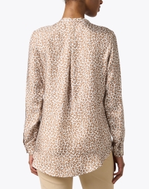 Back image thumbnail - Rosso35 - Cream and Camel Leopard Print Silk Blouse