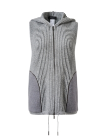 Product image thumbnail - Fabiana Filippi - Roccia Grey Sleeveless Hoodie Sweater