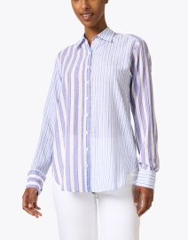 Front image thumbnail - Xirena - Beau Blue Stripe Shirt