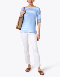 Look image thumbnail - Saint James - Phare Blue and White Striped Shirt