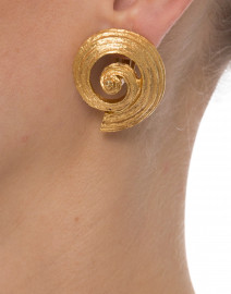 Gold Shell Clip-On Earrings