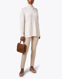Look image thumbnail - Kinross - Ivory Cashmere Cable Knit Sweater
