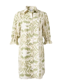 Product image thumbnail - Finley - Miller White and Green Print Shirt Dress