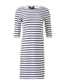 Product image thumbnail - Saint James - Propriano White and Navy Striped Dress
