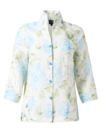 Product image thumbnail - Connie Roberson - Ronette Blue and Green Print Linen Jacket