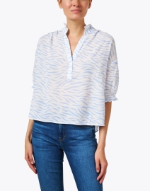 Front image thumbnail - Xirena - Cam Blue Print Cotton Gauze Top