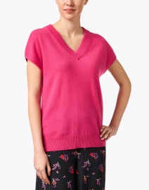 Front image thumbnail - Kinross - Pink Cashmere Popover Sweater