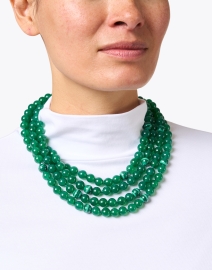 Look image thumbnail - Nest - Green Agate and Malachite Multistrand Necklace