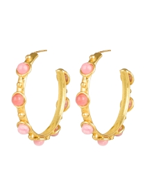 Product image thumbnail - Sylvia Toledano - Pink Stone Hoop Earrings