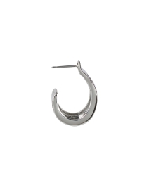 Back image thumbnail - Alexis Bittar - Silver Ribbon Hoop Earrings