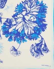Fabric image thumbnail - Rani Arabella - Blue Coral Print Wool Cashmere Silk Scarf