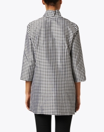 Back image thumbnail - Connie Roberson - Rita Black and White Gingham Silk Top