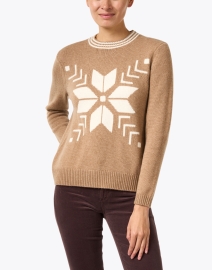 Front image thumbnail - Chinti and Parker - Camel Wool Cashmere Snowflake Sweater