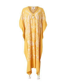 Product image thumbnail - Figue - Eliza Yellow Embroidered Kaftan