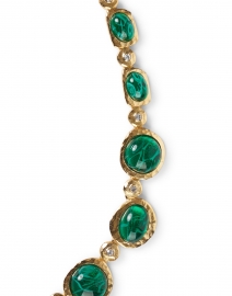 Kenneth Jay Lane - Gold and Emerald Stone Single Strand Necklace