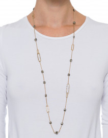 Crystal Gold Encrusted Link Necklace