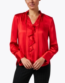 Front image thumbnail - Marc Cain - Red Silk Blouse